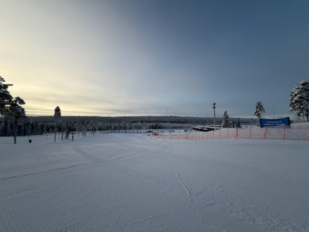 Groomed beginner slope at Leevilandia