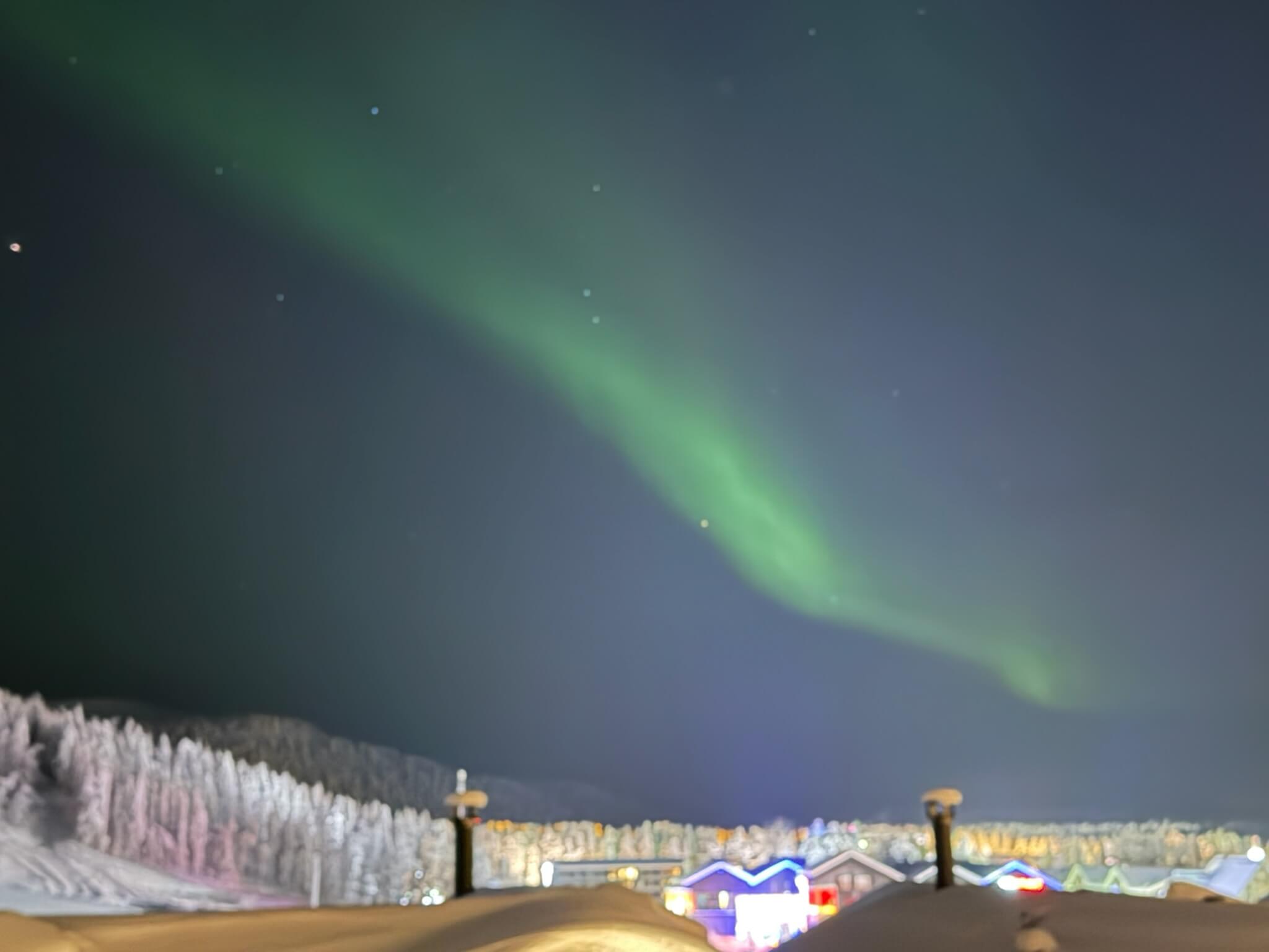 Northern lights over the front slopes